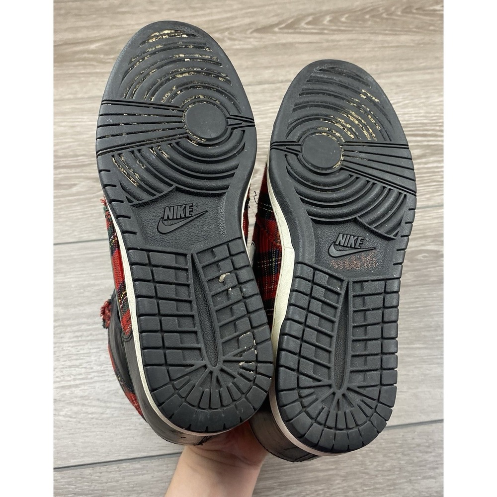 Nike Women's Dunk Sky Hi London Hidden Wedge Sneakers 598216-001 Red Plaid Sz 10 - Picture 11 of 13